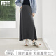對白氣質(zhì)軟糯針織套裝裙女2025秋季新款慵懶連帽衛衣松緊腰半身裙 極簡(jiǎn)灰-半裙 S