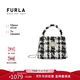 芙拉（FURLA）1927系列格紋織物女士迷你鏈條手提包 純白色花色【雙十一禮物】