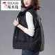 啄木鳥(niǎo)（TUCANO）立領(lǐng)羽絨馬甲女2025新款秋冬短款外穿時(shí)尚輕薄白鴨絨無(wú)袖馬夾背心 黑色 4XL (建議150-160斤 高品質(zhì))