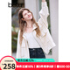 百圖betu女裝2025春季新款短外套立領(lǐng)插肩袖寬松休閑外套女2502T53 淺杏色 L