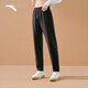 安踏防潑水加絨運動(dòng)褲子女褲秋冬季梭織長(cháng)褲休閑收口直筒褲商務(wù)舞蹈褲