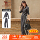 駱駝（CAMEL）立領(lǐng)健身女裝撞色修身兩件套運動(dòng)服 Y24CAWL6620 墨灰 XL