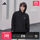 adidas休閑加厚毛圈連帽衛(wèi)衣套頭衫男女秋冬阿迪達斯官方輕運動   黑色   L