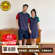 G.DUCKKIDS小黃鴨童裝親子裝三四口全家裝套裝兒童夏裝寶寶時(shí)尚polo衣服夏季 紅綠袖連衣裙 130 (建議115-125cm 5.2-7周歲)