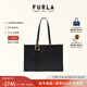 芙拉（FURLA）【禮物】NUVOLA牛皮大號女士大容量上班通勤手提包輕奢托特包 黑色