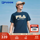FILA FUSION斐樂(lè )潮牌情侶款針織短袖衫2025秋新款時(shí)尚涼感速干T恤 未央藍-DB M 170/92A/M