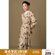 獨束大碼女裝優(yōu)雅復古法式碎花連衣裙秋冬新款微胖時(shí)尚收腰顯瘦裙 玫瑰棕咖 XL (尺碼：3)