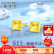 賽菲爾黃金耳釘女款足金5G鏡光金幾何方塊形蜂巢耳飾方牌魚(yú)麟耳鉤 耳鉤款約2.30克