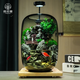 生態(tài)苔蘚微景觀(guān)水培植物瓶創(chuàng  )意擺件禮物小魚(yú)缸diy辦公室桌面客廳 新款時(shí)來(lái)運轉+定時(shí)植物燈【李白】