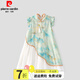 皮爾卡丹（pierre cardin）童裝兒童裙子夏季2025新款女童改良旗袍裙漢服寶寶無(wú)袖連衣裙唐裝 綠色 140 尺碼9~10歲【130-140cm】