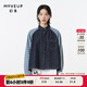 幻走（MOVEUP）2023秋季新款.FUN系列領(lǐng)貼袋開(kāi)衩設計師短款襯衫女 牛仔藍 M