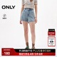 ONLY2025秋季新款蝴蝶結水洗高腰顯瘦A字短褲牛仔褲女|125143010 J32洗水牛仔藍 XL