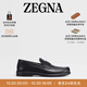 Zegna【雙11甄選】杰尼亞男鞋黑色手工拋光皮革X-Lite樂福鞋 黑色 42.5 (8.5)
