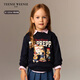 Teenie Weenie Kids小熊童裝25年新款秋冬男女寶寶加絨印花套頭衛衣 藏青色 100 cm