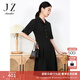 玖姿·安娜蔻西裝領(lǐng)連衣裙女裝夏款OL風(fēng)知性裙子通勤小黑裙 素黑 M