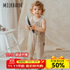Milkbarn兒童無袖連體褲 1-6歲中小童純棉背帶褲寶寶春夏外出褲子 格紋LOGO 90