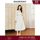 MAXRIENY精致復古感中長(cháng)收腰散擺連衣裙宮廷風(fēng)裙子 拼花 L 03/38