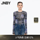 JNBY/江南布衣【商場同款】25秋新品T恤修身圓領(lǐng)皮膚衣長袖5P9113070 544/灰紫系 XL