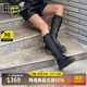馬丁博士（Dr.Martens）1B60 Bex秋冬軟皮增高小厚底長(cháng)筒騎士靴 黑色穿孔1個(gè)或2個(gè)隨機 37