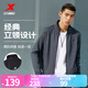 特步（XTEP）運動(dòng)服男款秋冬針織上衣立領(lǐng)開(kāi)衫衛衣休閑夾克外套 深花灰-常規-0047 3XL