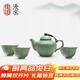 東道汝窯河南非遺 中葵茶壺半組 功夫茶具套裝汝瓷整套茶具開(kāi)片可養 中葵小茶組2024款（天青）