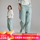 雲上生活「輕量出行褲」仿棉感蘿卜褲春季休閑褲女K9355X 霧霾藍 XL