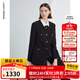 朗姿法式復古高級感氣質(zhì)肌理感短款外套秋新款時(shí)尚醋酸短外套 黑色 M