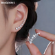 栢啟歆一排式耳釘鋯石超閃2025年新款潮小眾設計輕奢高級感排鉆耳飾 超閃一排式耳釘