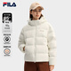 FILA 斐樂(lè )官方女士羽絨服冬季新款RGB多彩羽絨連帽保暖外套 甜乳白-IV M 165/84A/M