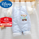 迪士尼（Disney）新生嬰兒衣服秋冬季棉衣0-3月寶寶冬款初生a類(lèi)純棉連體衣夾棉冬裝 藍色拳頭小熊連體衣(3層保暖) 【 59碼建議0-3個(gè)月10斤以?xún)萩m 參考