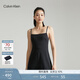 Calvin Klein運動(dòng)【速干】夏季女士瑜伽性感運動(dòng)ck網(wǎng)球裙吊帶連衣裙4WS4D909 001-太空黑 M