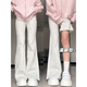 心楠加絨微喇褲喇叭褲女秋冬2026高腰顯瘦小個(gè)子休閑衛褲子春運動(dòng)褲 白灰色常規S碼【建議80-95斤】有口袋