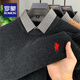 羅蒙（ROMON）加絨加厚男士毛衣新款襯衫領(lǐng)假兩件冬季保暖一體絨針織打底衫男裝 黑色:【加厚】 加絨 2XL 180:【體重150-170斤】