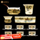 金鑲玉功夫茶具整套裝陶瓷送人禮品盒高檔羊脂玉白瓷 山水清音玉盤(pán)套裝