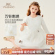 英氏（YEEHOO）女童連衣裙兒童公主裙中大童裝晚禮服刺繡宴會(huì )裙子秋 白色 150
