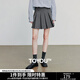初語(yǔ)MIU系學(xué)院風(fēng)百褶裙短裙女2025秋季新款簡(jiǎn)約灰色裙子a字半身裙 深灰色 M