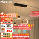 雷士（NVC）餐廳吊燈LED智能簡(jiǎn)約北歐輕奢黑金餐桌帶筒燈長(cháng)條燈WHDD40F/G-03