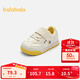 巴拉巴拉寶寶板鞋低幫板鞋男童小白鞋春秋嬰兒鞋子透氣防滑休閑鞋 米白10301 21 腳長(cháng)12.8-13.2/內長(cháng)14.2