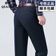喬亞高端品牌西褲男商務(wù)休閑褲中年男士直筒寬松西裝褲子秋冬厚款長(cháng)褲 9900-1藍色 【無(wú)折西褲秋冬厚款】 29 腰圍2.2尺