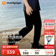 moodytiger男童褲子拒水耐磨夏季兒童長(zhǎng)褲多口袋純色簡(jiǎn)約百搭休閑戶外運(yùn)動(dòng)褲 炭黑色 160 cm