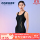 酷破者連體平角泳衣女士2024新款專(zhuān)業(yè)訓練競速大碼保守游泳館專(zhuān)用 本黑色【萊卡-抵抗泳池氯水】 M【身高158-165，體重45-60kg】