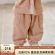 OAK FAMILY冬季兒童燈芯絨束腳百搭寬松長褲男女寶寶保暖復(fù)古風(fēng)休閑褲 果粉色 90 cm