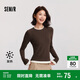 森馬（Semir）長(cháng)袖T恤女假兩件緊身磨毛圓領(lǐng)2024冬季吸濕發(fā)熱撞色109724101002