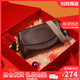 viney牛皮單肩包包女包斜挎包品牌托特包生日禮物送女友老婆 【酒咖色折疊禮盒】實(shí)用高級感枕頭包 時(shí)尚輕奢ck風(fēng)休閑包
