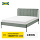 宜家（IKEA）TALLASEN泰洛森軟包家用床架家居臥室有靠背舒適出租房 灰綠軟包床架庫斯達/魯瑞 150x200cm