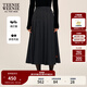 Teenie Weenie小熊女裝半身裙2025秋新款學(xué)院風(fēng)刺繡休閑大擺百褶裙 深灰色 S 160