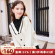 百圖betu女裝冬季新款毛衣木耳邊假兩件高領(lǐng)長(cháng)袖毛衣女2311T32 淺杏色 M
