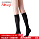 厚木Atsugi膝下襪含棉吸汗加工時(shí)尚女士中筒襪FS5037 480黑色 1雙 均碼 22-25cm