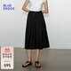 BLUE ERDOS桑蠶絲半裙女25春夏新款簡約絲棉混紡輕薄舒適顯瘦A字裙傘裙 黑 XL (175)