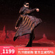 坦博爾鵝絨黑金羽絨服女長(cháng)款收腰連帽加厚保暖外套TD236890 黑色 160 